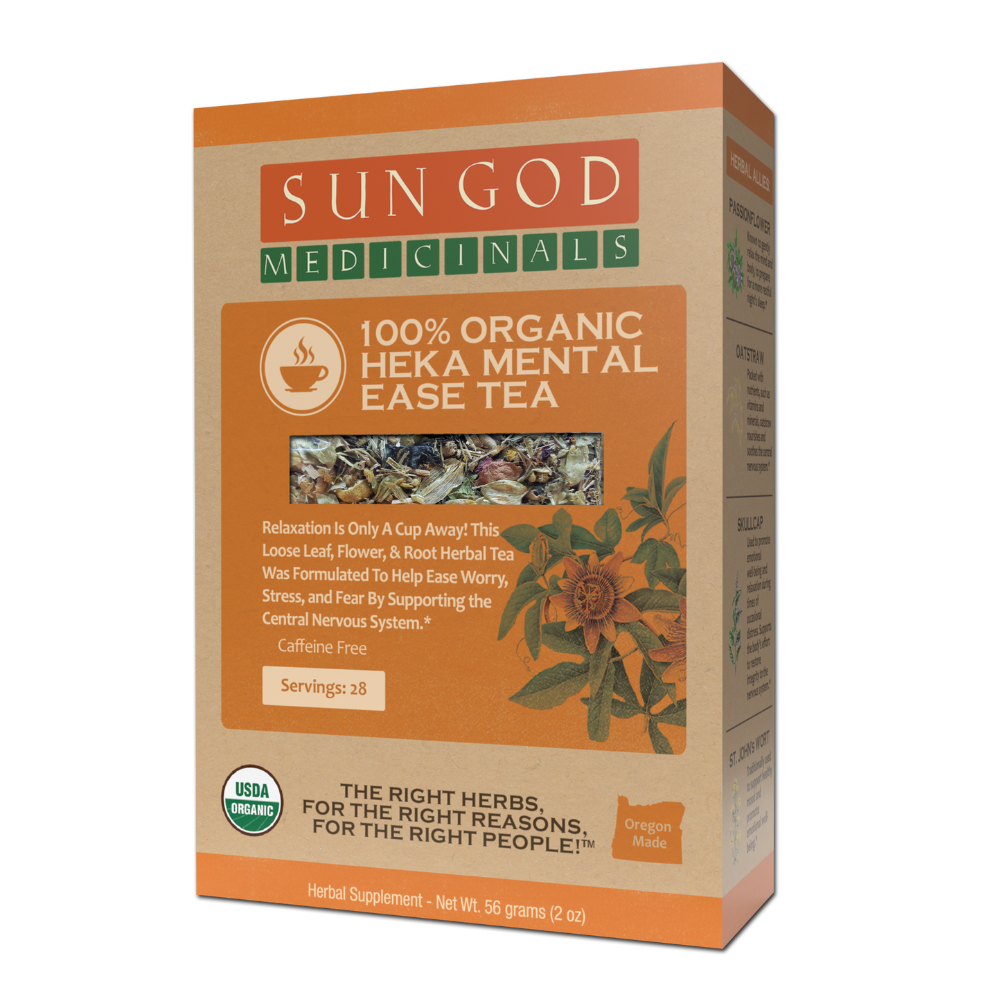 Heka Mental Ease Organic Herbal Tea - Sun God Medicinals