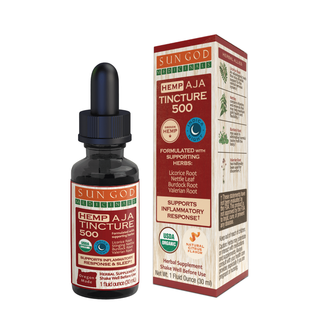 Organic Aja Body Relief & Sleep Hemp Tincture 500 - Sun God Medicinals