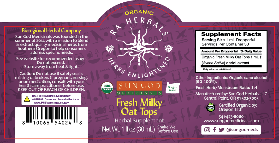 Ra Herbals Certified Organic Milky Oat Tops Tincture - (1 oz)