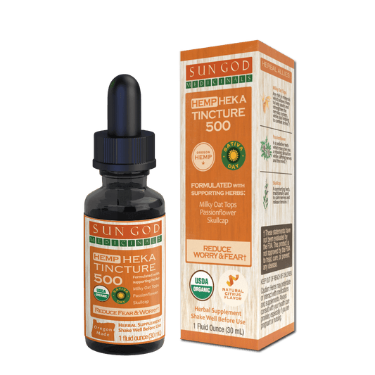 Organic Heka Worry & Fear Hemp Tincture 500 - Sun God Medicinals