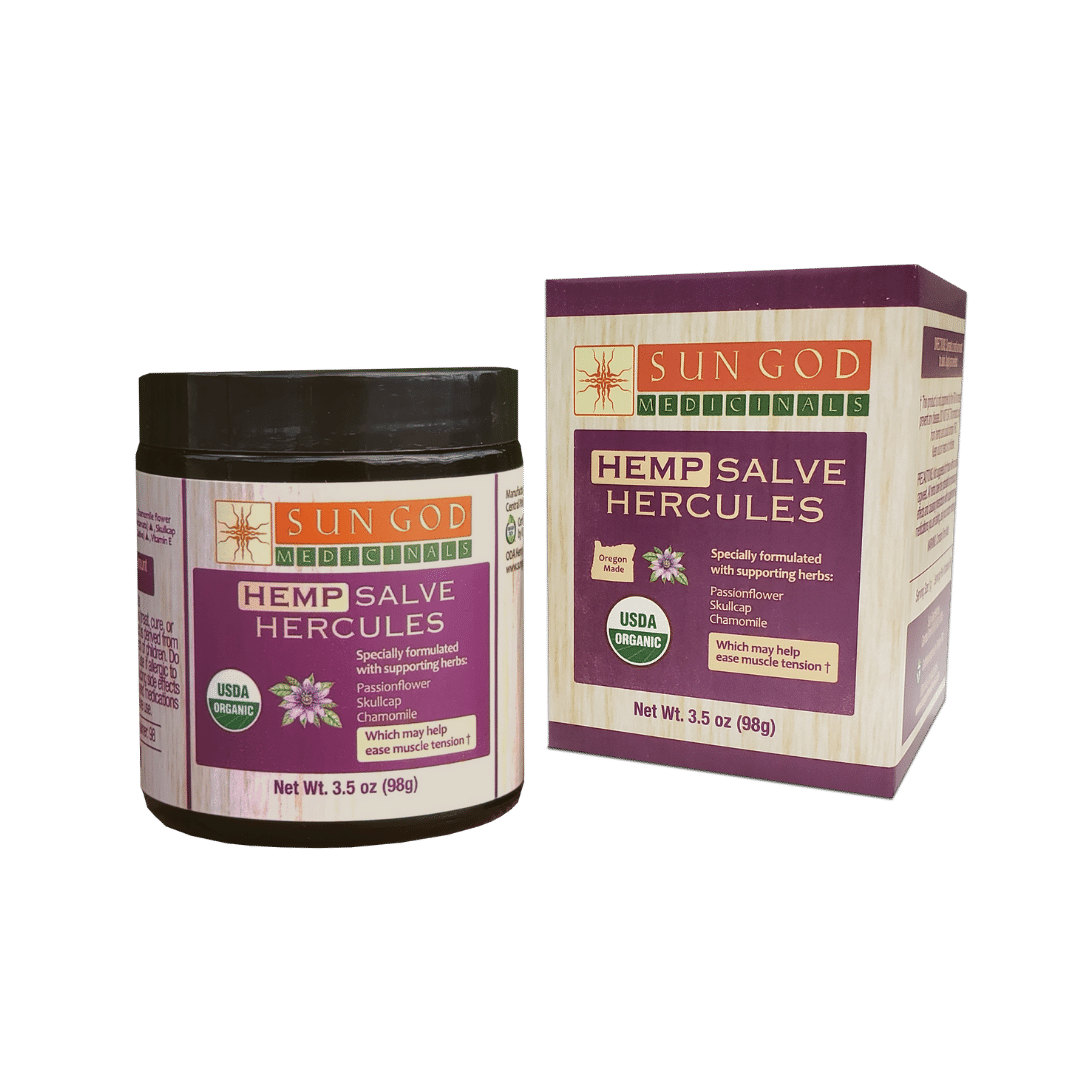 Organic Hercules Muscle Ease Hemp Salve - Sun God Medicinals