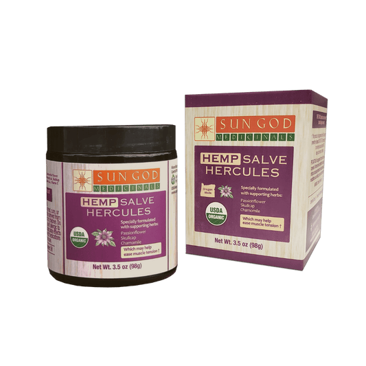 Organic Hercules Muscle Ease Hemp Salve - Sun God Medicinals