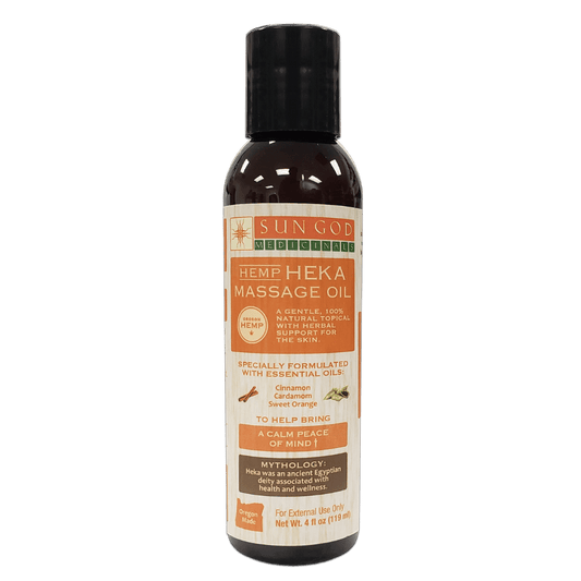 Heka Hemp Massage Oil - 4 oz. - Sun God Medicinals