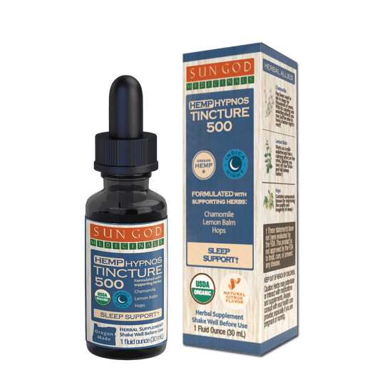 Organic Hypnos Sleep Hemp Tincture 500 - Sun God Medicinals