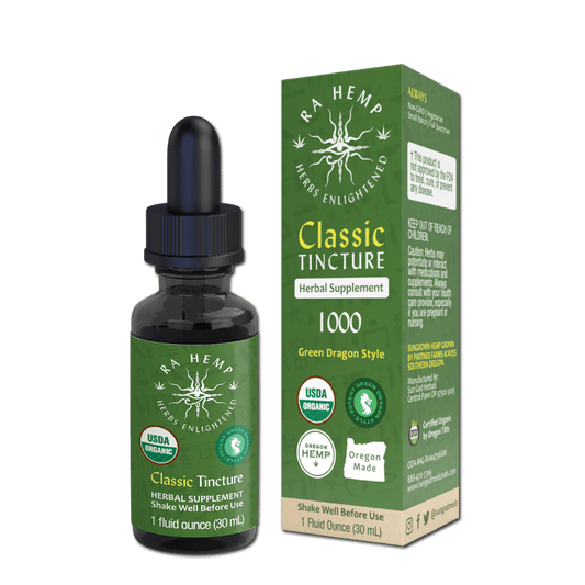 Organic Ra Hemp Classic "Green Dragon Style" Tincture 1000 - Sun God Medicinals