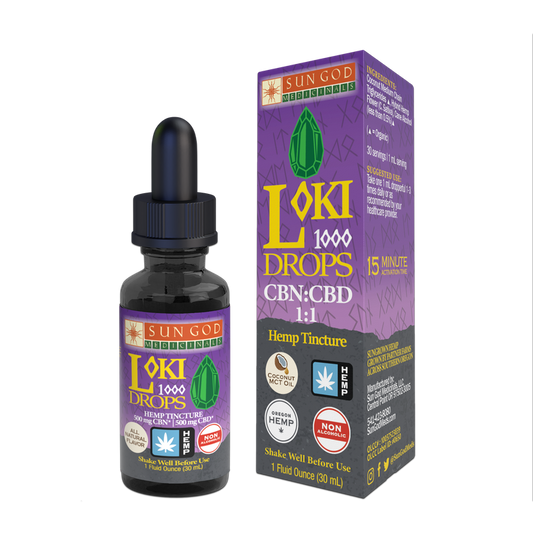 Loki 1000 Drops 1:1 CBN:CBD - Sun God Medicinals