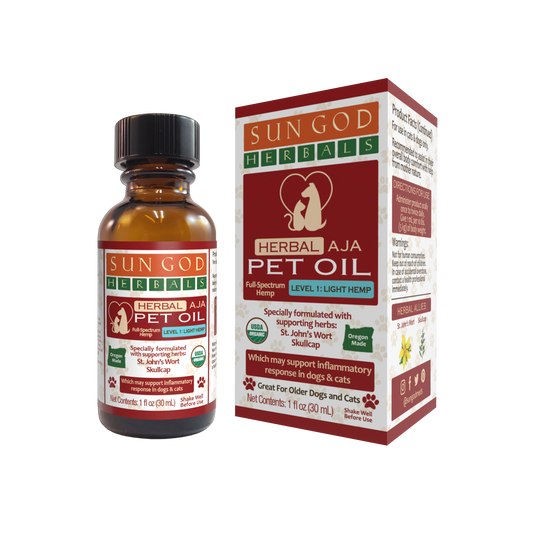 Organic Aja Relief Hemp Pet Oil - Sun God Medicinals