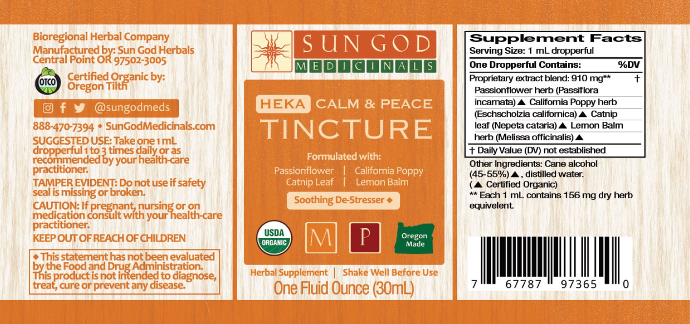 Heka Calm & Peace Herbal Tincture - (1 oz)