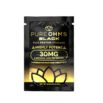 Pure Ohms Black 7-Hydroxy Tabs 30mg Singles - (Blue Raspberry)
