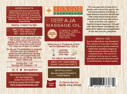 Aja Hemp Massage Oil - (4 oz)