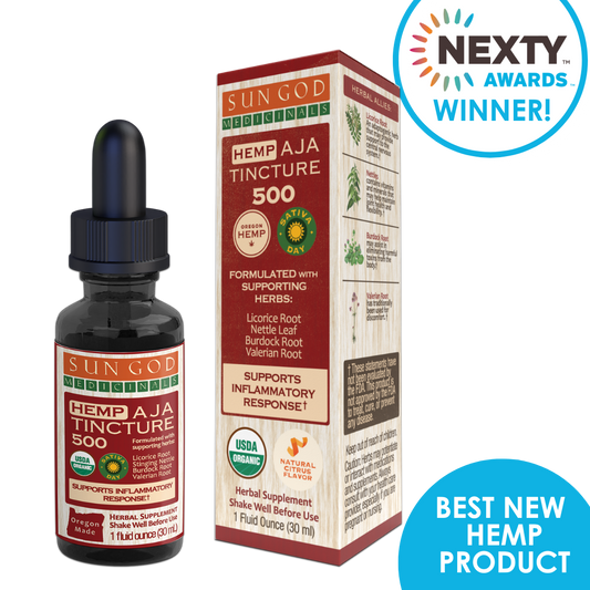Organic Aja Body Relief Daytime Hemp Tincture 500 - Sun God Medicinals