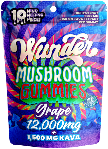 Wunder High Potency Mushroom Gummies — Grape (12,000 mg blend)