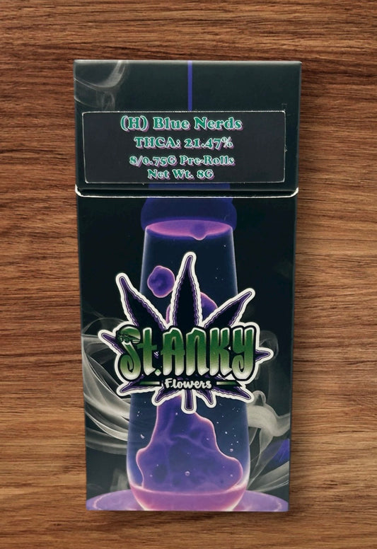 St. Anky Flowers Pre-Roll Pack - Blue Nerds - THCA: 21.47% - Hybrid - Exotic Hemp Flower