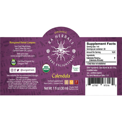 Ra Herbals Certified Organic Calendula Tincture - (1 oz)