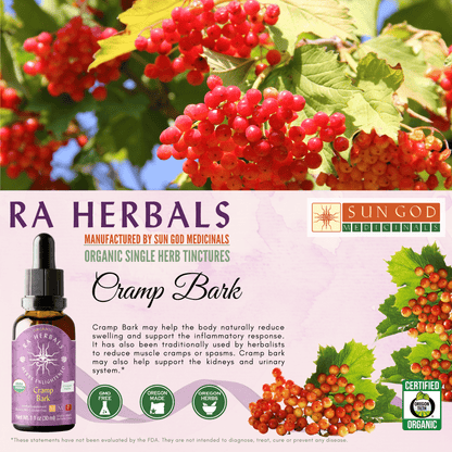 Ra Herbals Certified Organic Cramp Bark Tincture - (1 oz)