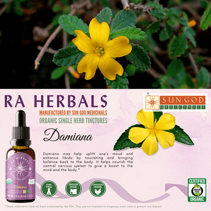 Ra Herbals Certified Organic Damiana Tincture - (1 oz)