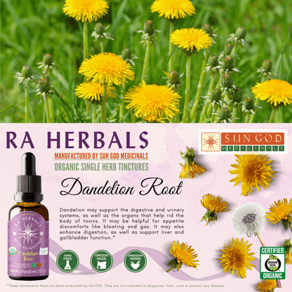 Ra Herbals Certified Organic Dandelion Root Tincture - 1 (oz)