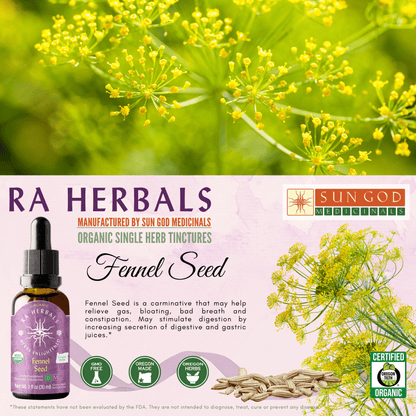 Ra Herbals Certified Organic Fennel Seed Tincture - (1 oz)