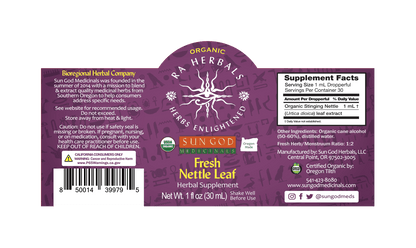 Ra Herbals Certified Organic Nettle Leaf Tincture - (1 oz)