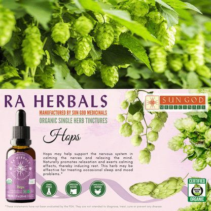 Ra Herbals Certified Organic Hops Tincture - (1 oz)