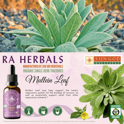 Ra Herbals Certified Organic Mullein Leaf Tincture - (1 oz)