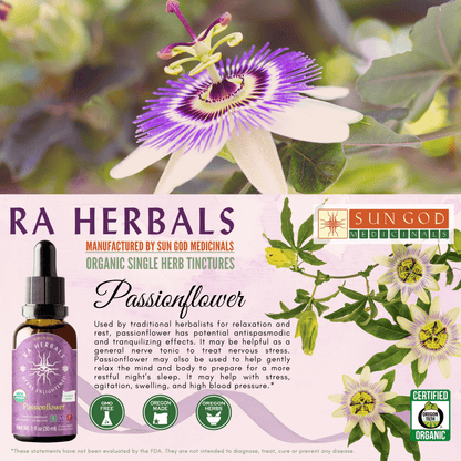 Ra Herbals Certified Organic Passionflower Tincture - (1 oz)