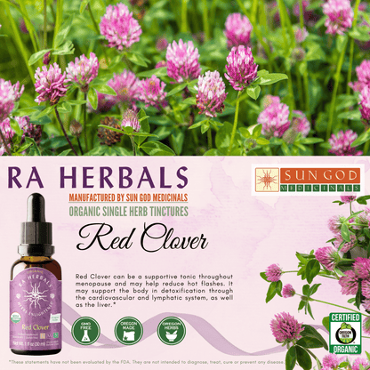 Ra Herbals Certified Organic Red Clover Tincture - (1 oz)