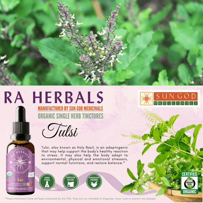 Ra Herbals Certified Organic Tulsi Tincture - (1 oz)