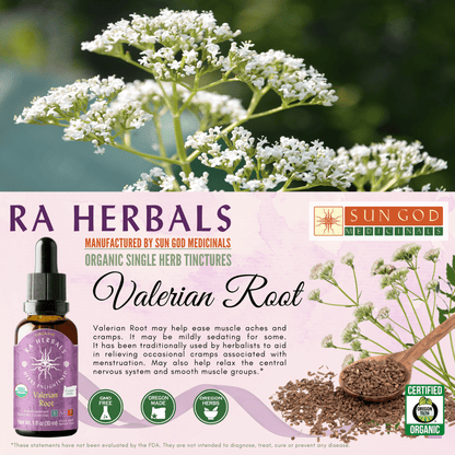 Ra Herbals Certified Organic Valerian Root Tincture - (1 oz)